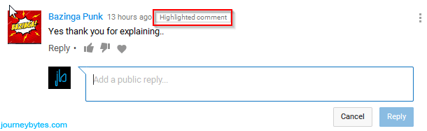 What Are Highlighted Comments In YouTube Journey Bytes