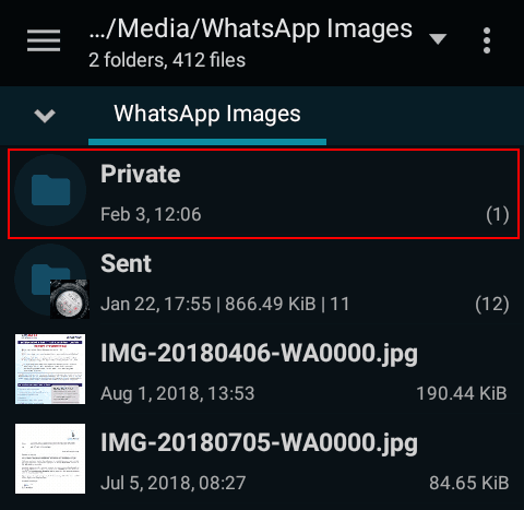 private folder android